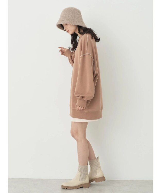 earth music&ecology 配色ルーズスウェット Mocha