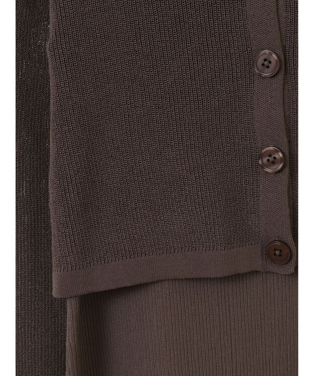 earth music&ecology ＳＥＴ２点襟付きカーディガン＋ニットワンピース Mocha