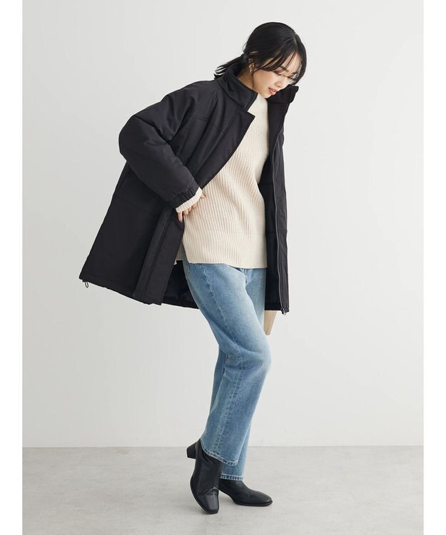 Green Parks あったか中綿コート Black