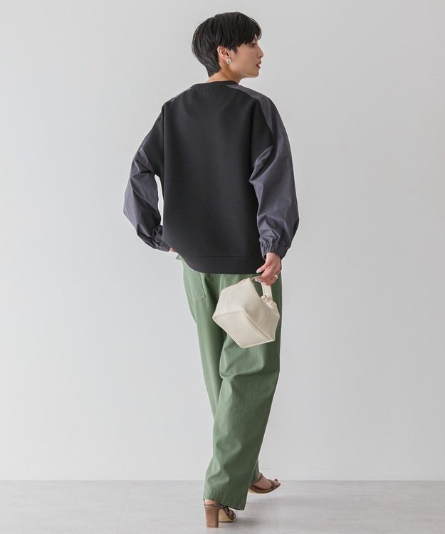 AMERICAN HOLIC 異素材コクーンポンチプルオーバー Black