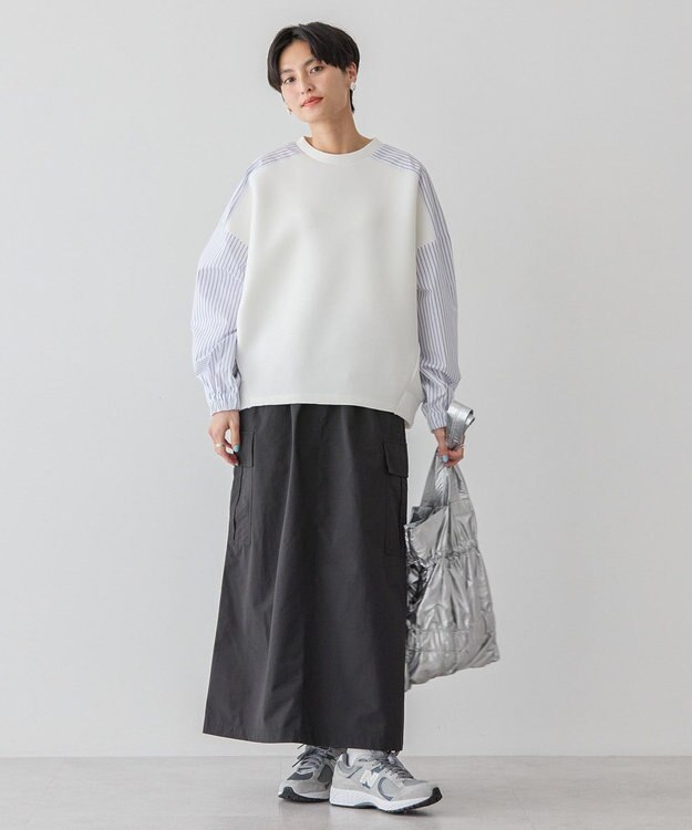 AMERICAN HOLIC 異素材コクーンポンチプルオーバー Off White