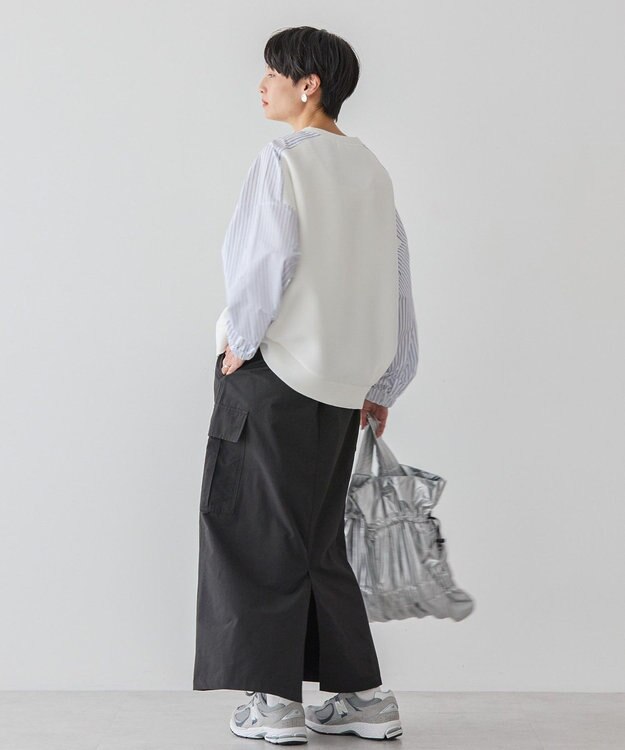 AMERICAN HOLIC 異素材コクーンポンチプルオーバー Off White