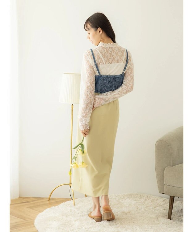 earth music&ecology レースアップデニムビスチェ Indigo