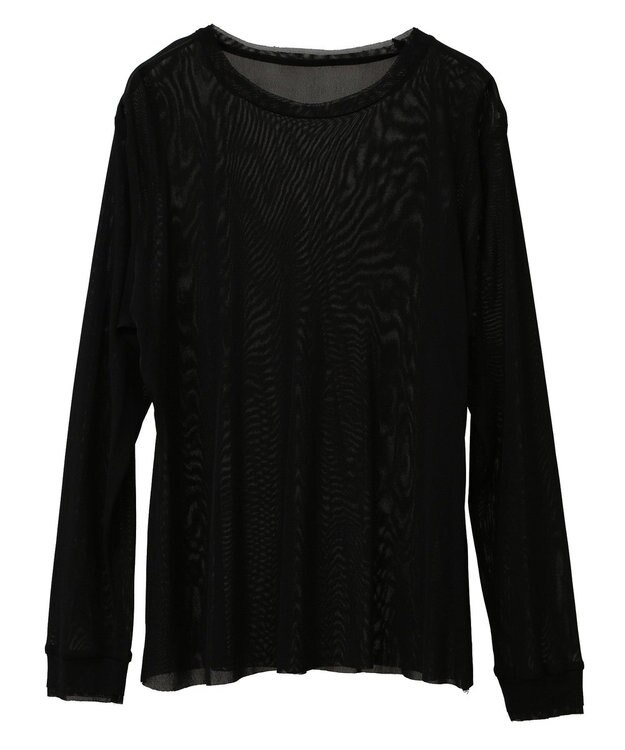 YECCA VECCA クルーネックレイヤードシアートップス Black