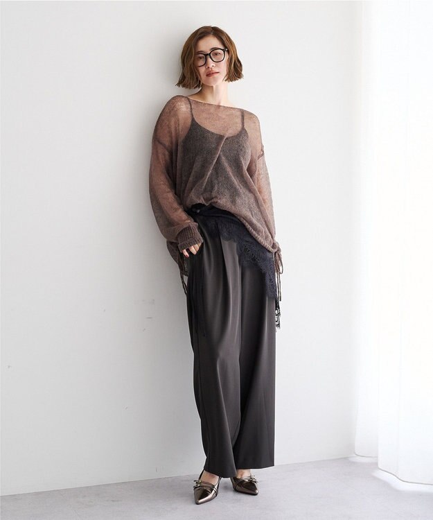 YECCA VECCA 【2点SET】レイヤードストレートパンツ Charcoal Gray