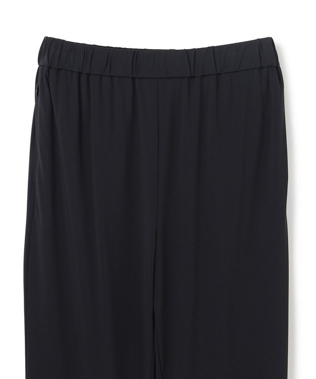 UNFILO L 【ウエストゴム】ドライトリコット セミフレアパンツ ブラック