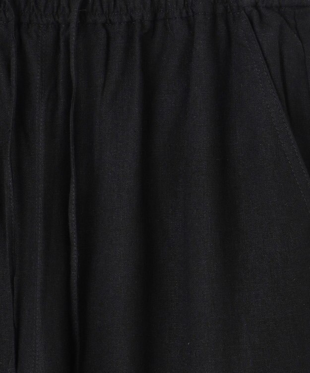 ANY 【ウエストゴム】リネンレーヨンワイドパンツ ブラック