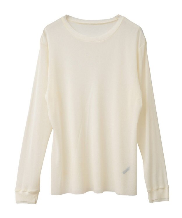 YECCA VECCA クルーネックレイヤードシアートップス Off White