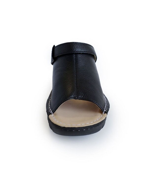 Pointer 本革 超軽量厚底サボサンダル ブラック