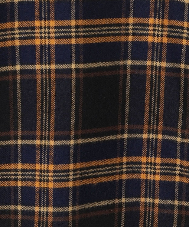 23区 L 【洗える】ブラッシュド ビエラチェック シャツ ネイビー系