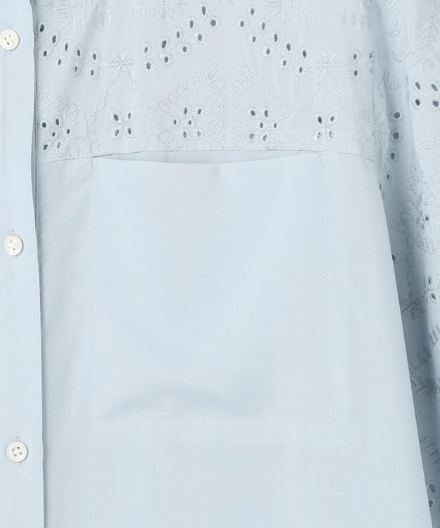 J.PRESS LADIES 【WEB限定カラーあり】エンブロイダリー シャツ ワンピース 【WEB限定】サックスブルー系
