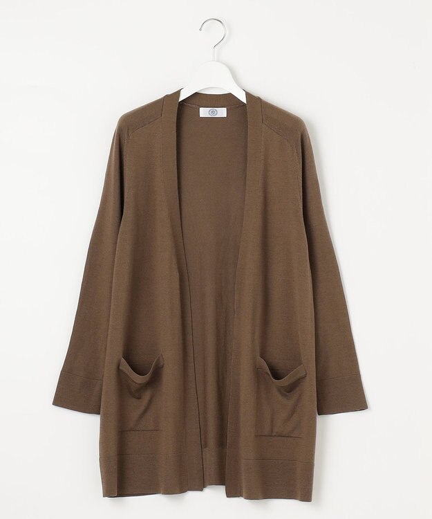 J.PRESS LADIES S 【洗える】KNIT BASIC ロング カーディガン キャメル系