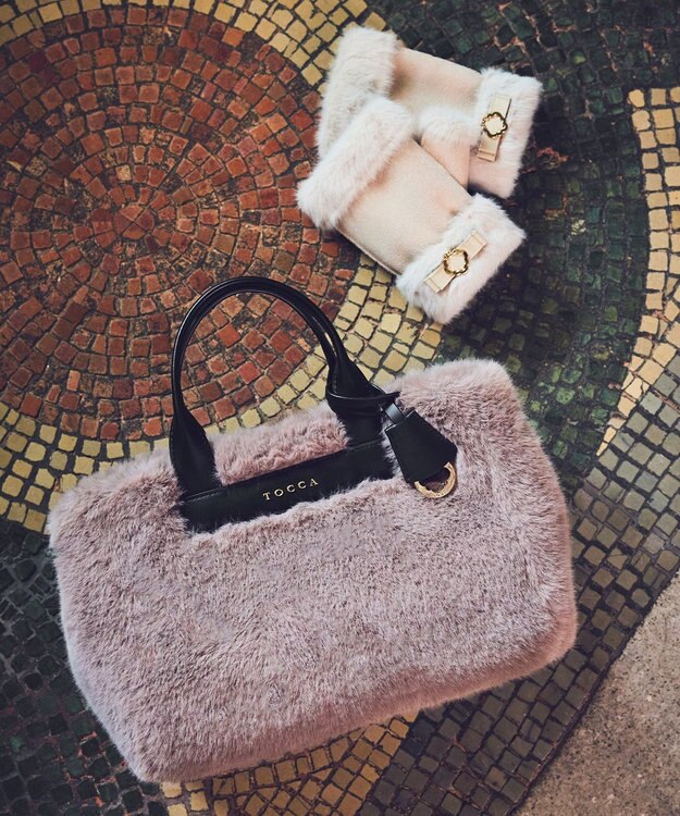 TOCCA CHOCOLA FUR BAG ファーバッグ グレージュ系