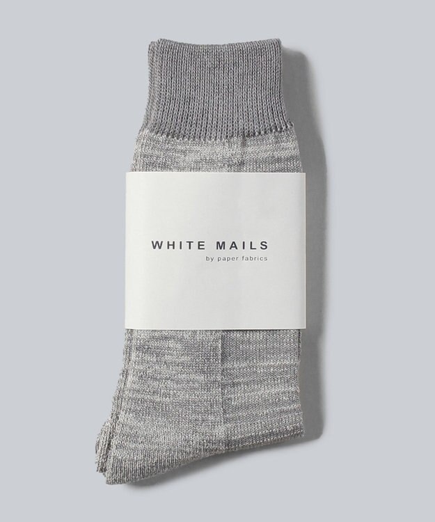 WHITE MAILS PAPER PILE ミドルゲージソックス ライトグレー
