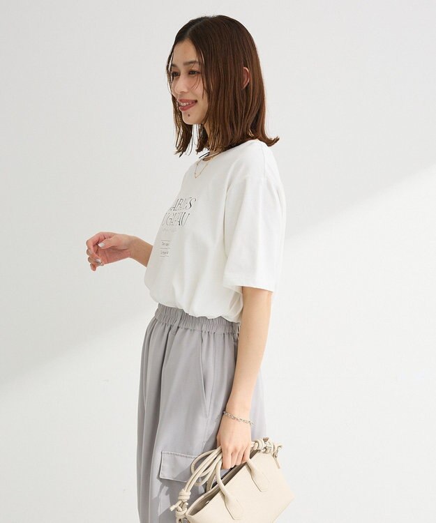 Green Parks 【適ON】多段きれい目ロゴＴシャツ Off White