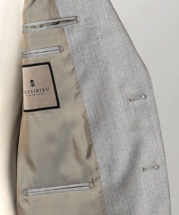 GOTAIRIKU 【御幸毛織】ニュージーランドメリノSuper120'sツイル スーツ グレー系1