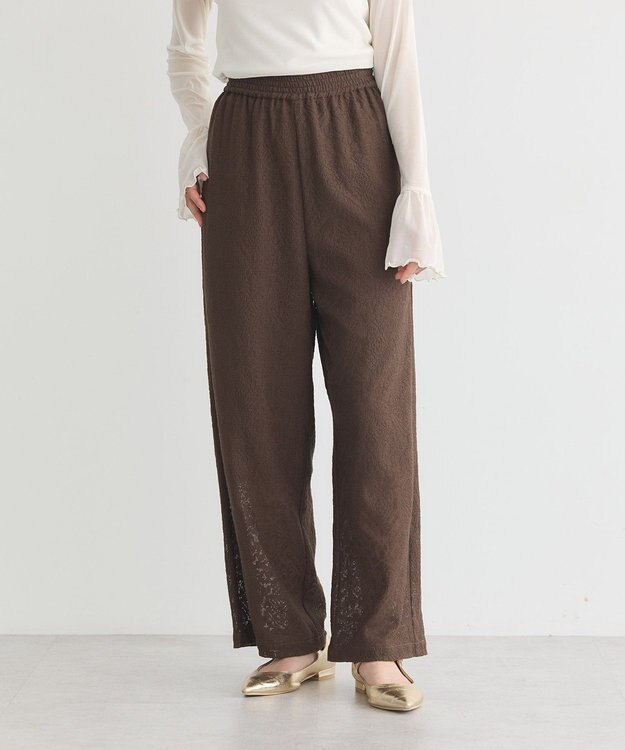 earth music&ecology レースイージーパンツ Mocha