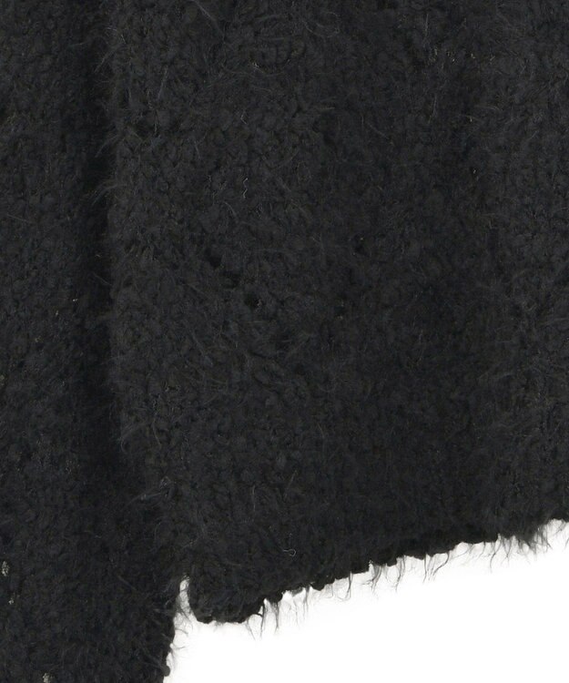 earth music&ecology シャギーミックス透かしハート柄ニットプルオーバ Black