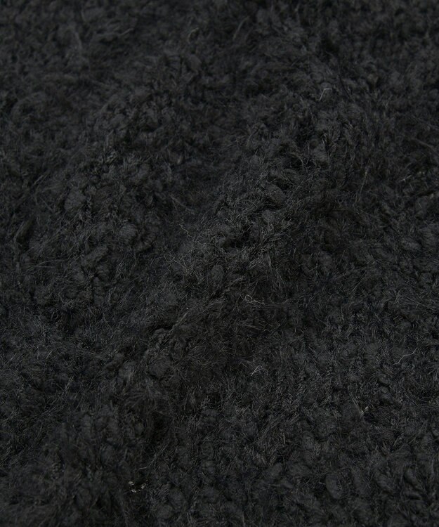 earth music&ecology シャギーミックス透かしハート柄ニットプルオーバ Black