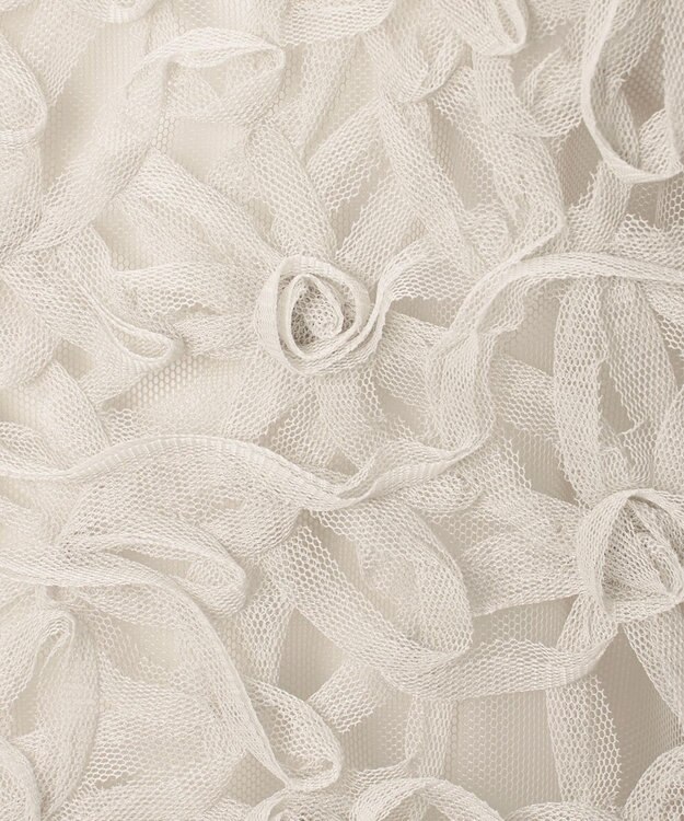 23区 【GOLD LABEL】チュールエンブロイダリー フラワーモチーフ 2WAYブラウス ベージュ系