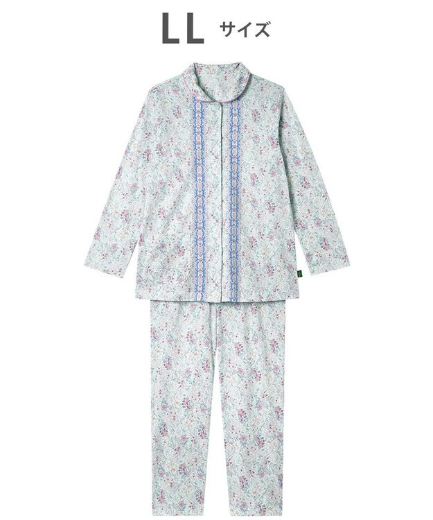 WACOAL パジャマ 長袖 長ズボン 綿100%(本体) 天竺素材 ミントン レディース NDX560 /ワコール メロン