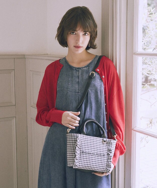 Maison de FLEUR ギンガムフリル2Wayバッグ Black