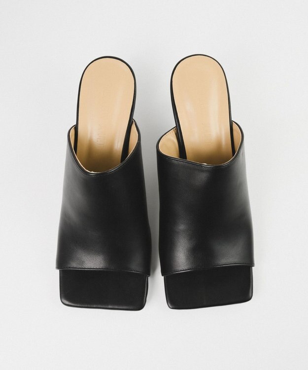 BONTRE 【PRECIEUX JOUET/プレシュウジュエ】ワイドスクエアスカルプチャーヒールミュール/019PJ ブラック