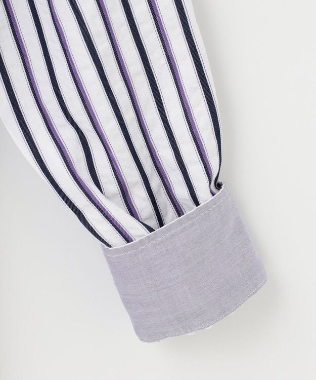 JOSEPH ABBOUD 【キングサイズ・吸水速乾・イージーケア】ソアロンストライプシャツ パープル系1