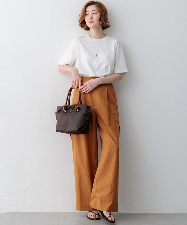 23区 【先行予約】コットンスラブポプリン カーゴパンツ シナモン系