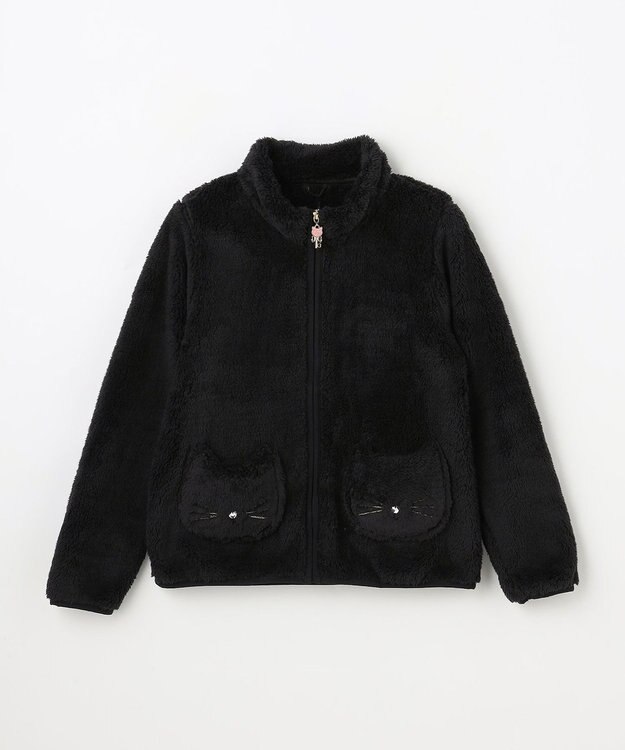 ANY KIDS 【ドッキング可能】ネコボアブルゾン クロネコ