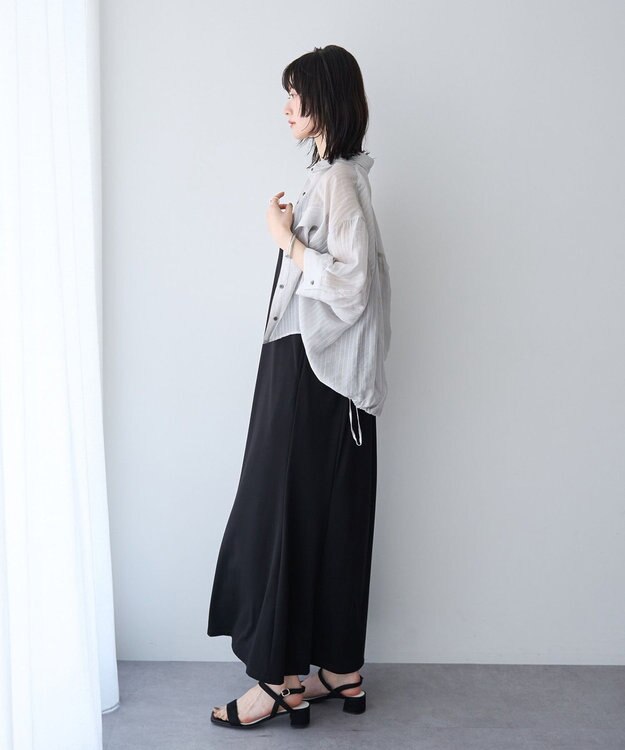 YECCA VECCA 【2点SET】ミリタリーシアーシャツセットキャミワンピース Black