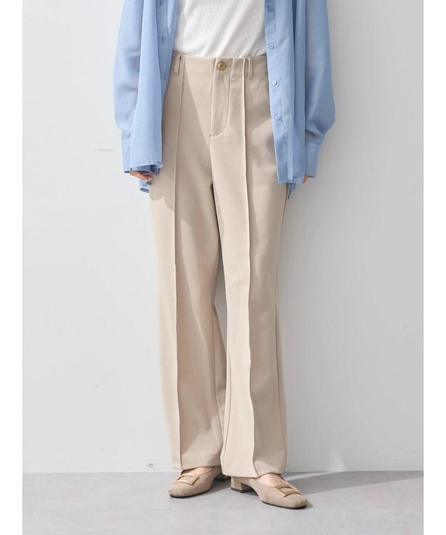 earth music&ecology センターシームパンツ Light Beige