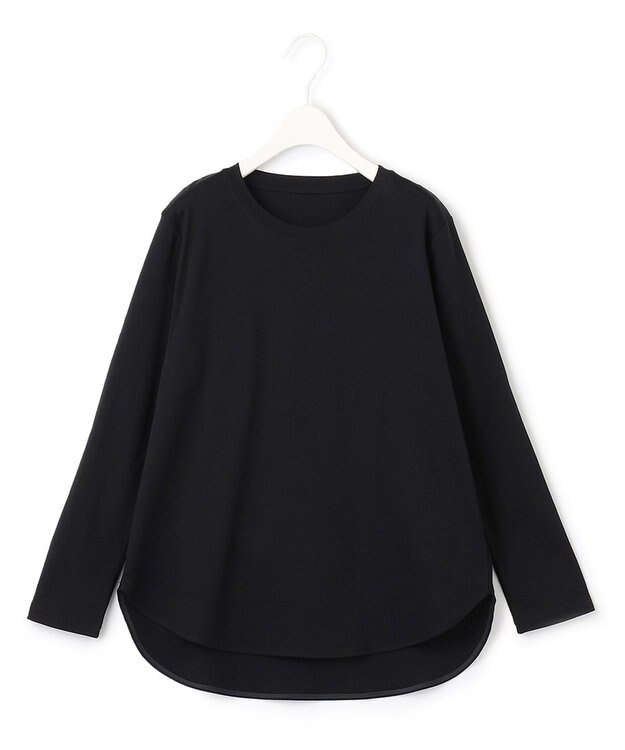 ICB L 【洗える】シンプルジャージー ロングスリーブプルオーバー ブラック系