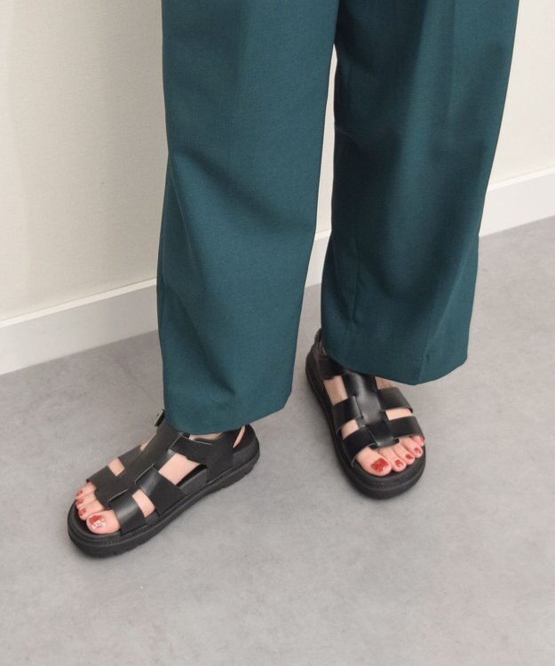 INTER-CHAUSSURES 【BUSSOLA】軽量ソールグルカサンダル ブラック