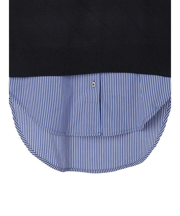 CRAFT STANDARD BOUTIQUE 【洗える】ニットベスト+バンドカラーシャツ-SET Navy