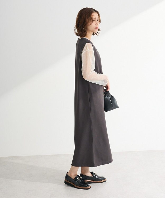 Green Parks ジャケット風ジャンパースカート Dark Gray