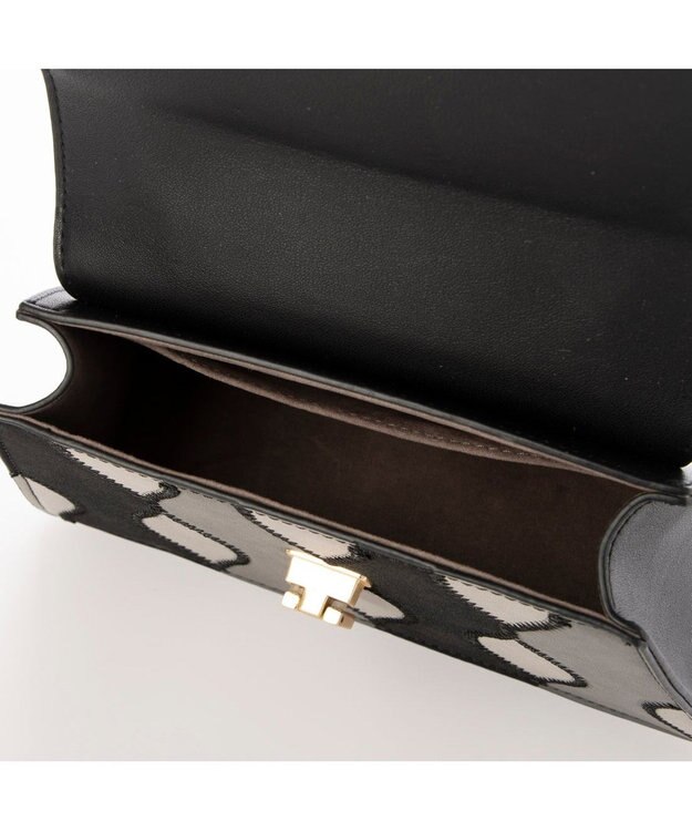 UNBILLION カシュカシュ cachecache / スエード調切り替えハンドバッグ ブラックミックス