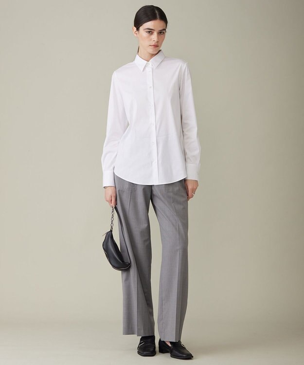 ICB 【洗える】 TWブロード ワイドストレートパンツ ライトグレー系