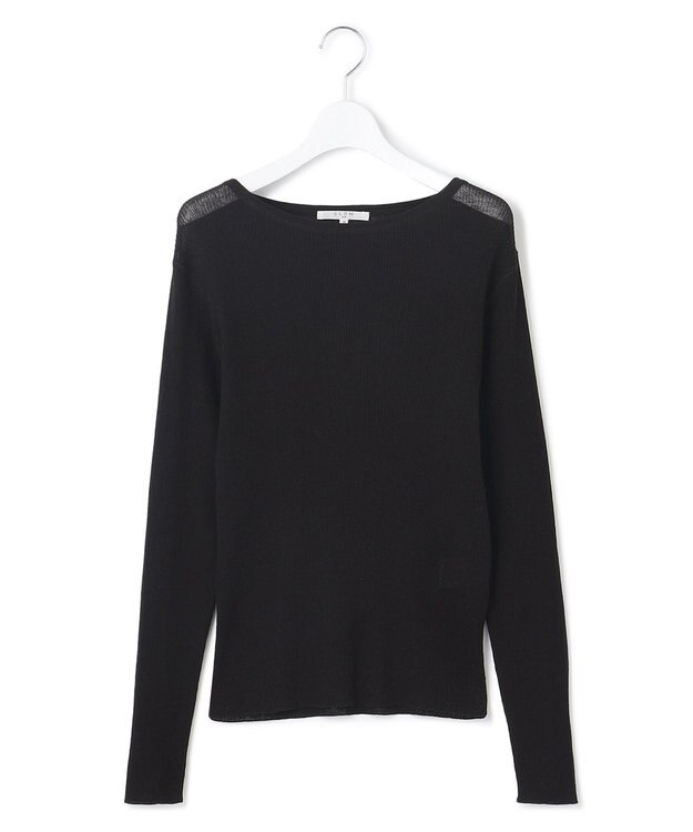 23区 S 【SLOW/一部店舗限定】シアーリブ ボートネックニット ブラック系