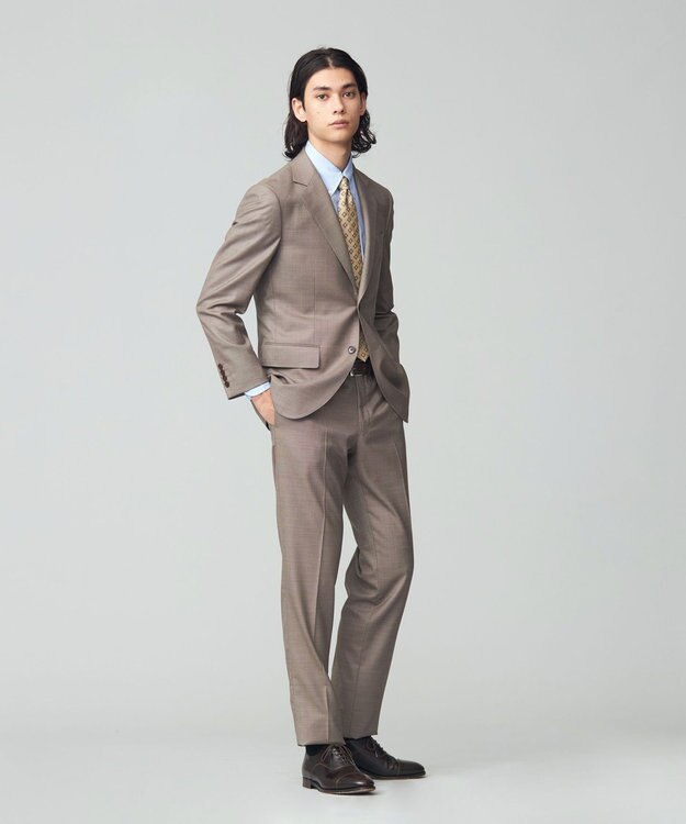 J.PRESS MEN 【ESSENTIAL CLOTHING】ステップドビースーツ ベージュ系