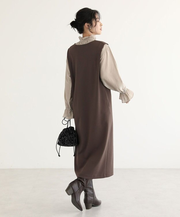 Green Parks ジャケット風ジャンパースカート Brown