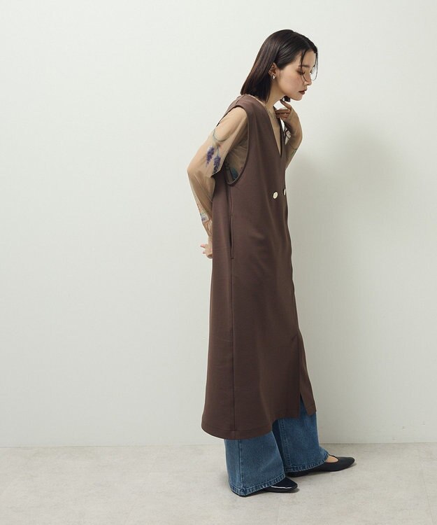 Green Parks ジャケット風ジャンパースカート Brown