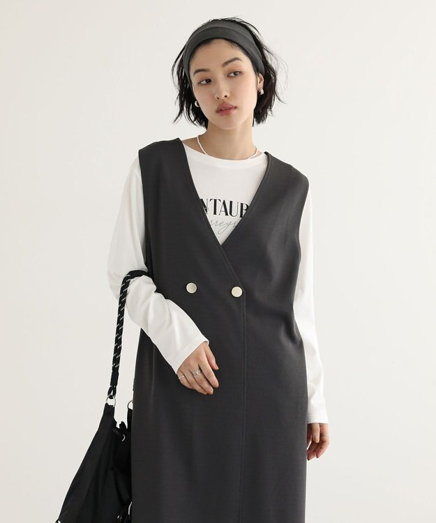 Green Parks ジャケット風ジャンパースカート Dark Gray