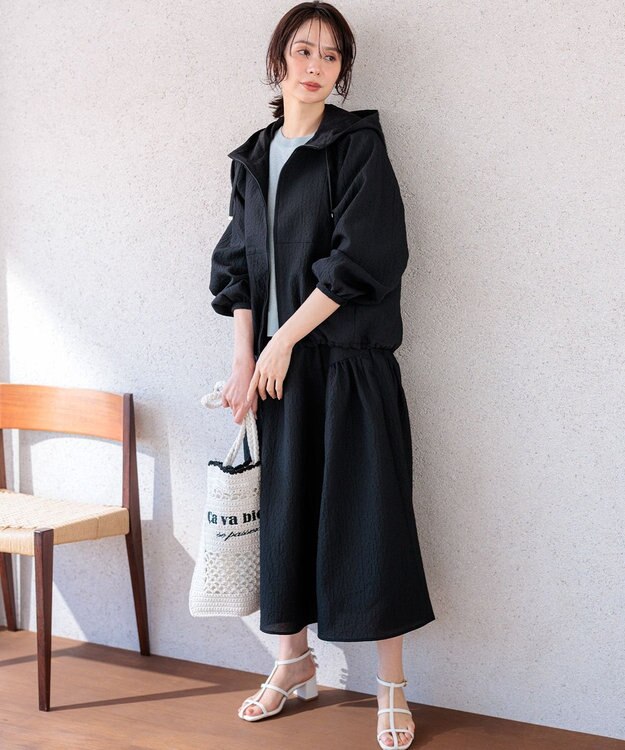 組曲 【WEB限定】シアージャカード スカート ブラック系