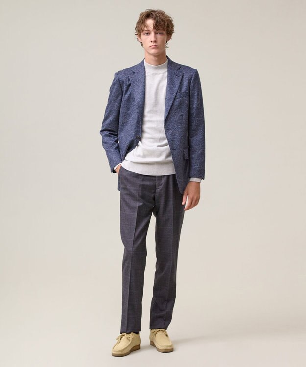 J.PRESS MEN 動きやすさにこだわった立体設計【洗える】コットンカシミヤモックネック ニット アイボリー系