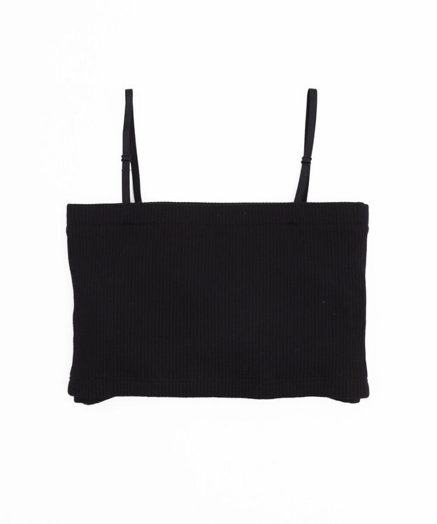 WEGO 【カップ付きインナー/ベアにもなる】ストラップ付きカップインベアトップ ブラック