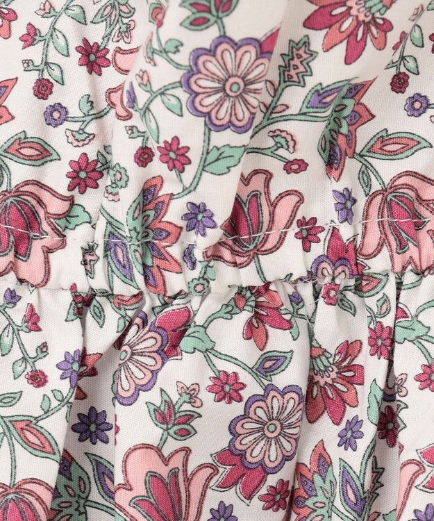 ANY KIDS プリント サマー ワンピース ピンク×モロッカン