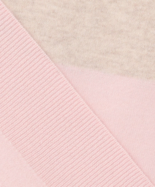 BEIGE， 【WEB限定・洗える】DEMING / バイカラーウールタートルネックニット Taupe × Nude