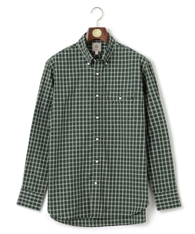J.PRESS MEN ドビー マルチチェック シャツ グリーン系3