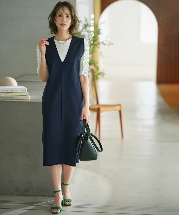 組曲 S 【2SET・WEB限定】ジャンスカ ツインセット ネイビー×オフ系